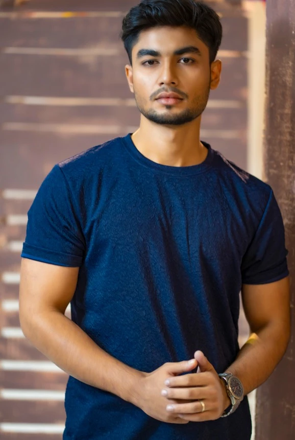 Men’s Blue Plain Slimfit T-Shirt